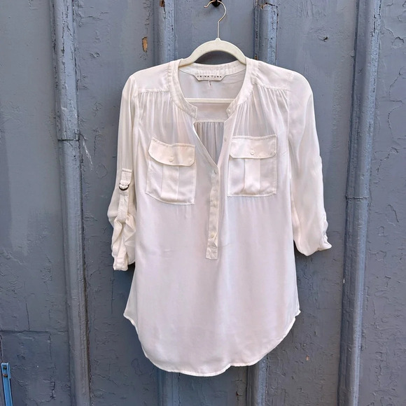 Trina Turk Cream blouse, size xs - Picture 2 of 8